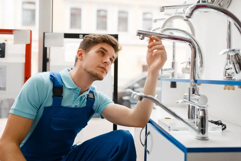 Plumber in uniform for plumbing repairs in Lagos